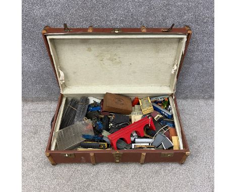 A collection of vintage die cast and other children's toys to include James Bond's Aston Martin DB5 by Corgi Toys, a Britanni