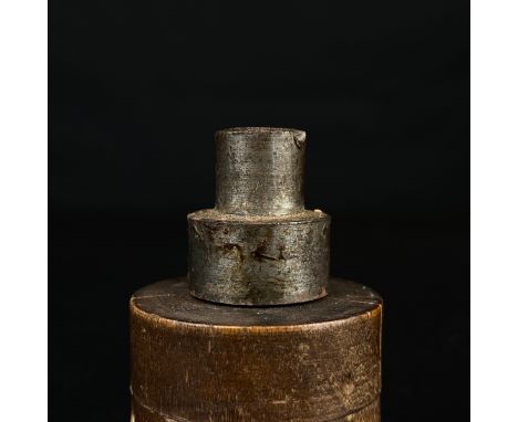 A 20th century industrial steel stamp engraved with an emblem bearing the bust of a stag within a looped belt cartouche inscr