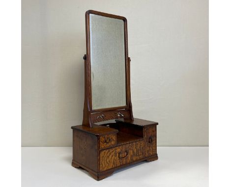 An early 20th century Japanese ash or tamo wood Kyodai or tansu vanity mirror typically used by Geisha’s, having a bevelled s