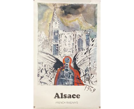 After Salvador Dali (1904-1989), an original travel poster titled 'Alsace' printed for the French National railway service (S