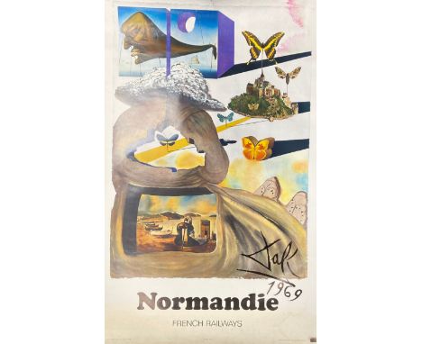 After Salvador Dali (1904-1989), an original travel poster titled 'Normandie' printed for the French National railway service
