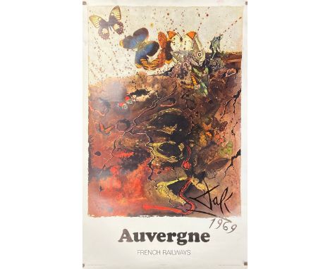 After Salvador Dali (1904-1989), an original travel poster titled 'Auvergne', printed for the French National railway service