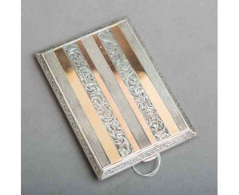 Zigarettenetui Silber (wohl um 1900), m. feiner Rankengravur, Gr. ca. 11 x 7,5 x 1 cm,Gewicht ca. 140 g.