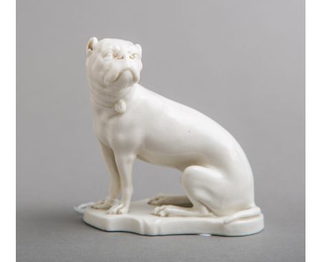 Porzellanfigurine "Dogge" (Nymphenburg), am Unterboden eingeprägte Rautenschildmarke,Pressnr.: Mod 433, Gr. ca. H: 9,5 cm.