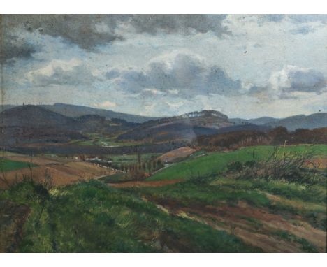 Schoupal, M. (20. Jh.), Auringen, Aquarell, sign., Blattgröße ca. 49 x 65 cm, PP, hinterGlas gerahmt (ca. 66 x 82 cm). Lagers