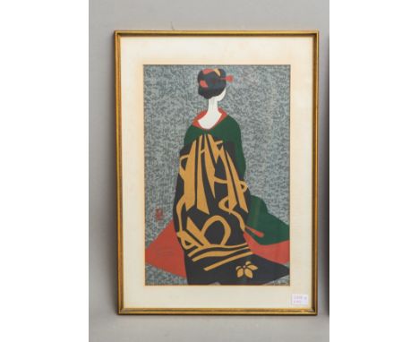 Kiyoshi, Saito (1907 - 1997), "Maiko Kyoto" (60er J.), Farbholzschnitt, li. u. sign. m.Siegel, Blattgr. ca. 39 x 25 cm, PP, h