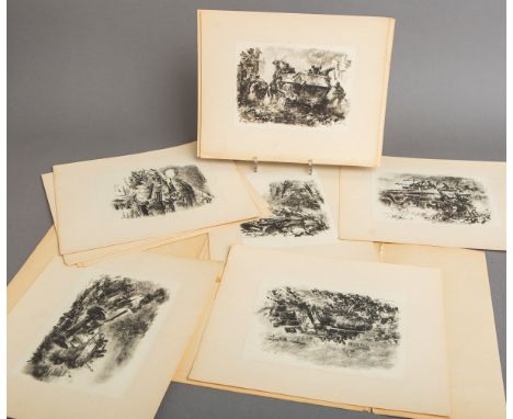 Mappe "Panzergrenadiere", Hrsg. OKH, m. 20 Abbildungen nach Walter Gotschke (1912 - 2000),Gr. d. Darst. je ca. 21 x 15,5 cm, 