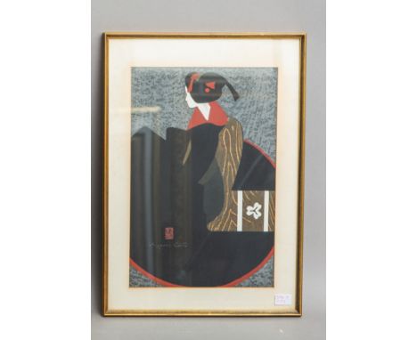 Kiyoshi, Saito (1907 - 1997), "Maiko Kyoto" (60er J.), Farbholzschnitt, li. u. sign. m.Siegel, Blattgr. ca. 39 x 25 cm, PP, h
