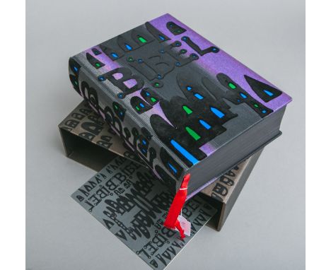 Hundertwasser, Friedensreich (1928 - 2000), "Die Bibel" (1995), gebundene Ausgabe, Gewebem. Samt u. farbigen Metallfolienplät