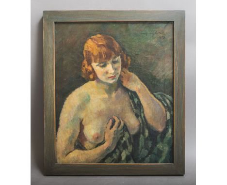 Spiro, Eugene (1874 - 1972), Halbakt einer jungen Frau (1913), Öl/Lw., re. o. sign. u.dat., Bildgr. ca. 55 x 65 cm, gerahmt (