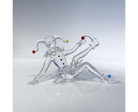 Lead crystal figure is part of the Fairy Tales series. Made with colored crystal detailing. Swarovski backstamp. 275555. This