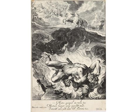Bloemaert, Cornelis II: (1603 Utrecht - Rom 1692). Herkule embrasé. Herkules verbrennt in den Flammen, oberhalb davon sieht m
