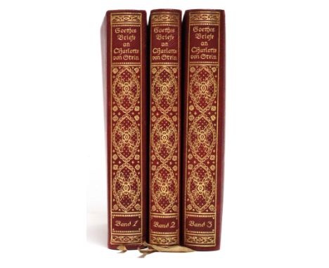 Goethe,J.W.v.: Briefe an Charlotte von Stein. Hrsg. von J. Fränkel. Kritische Gesamtausgabe. 3 Bde. Jena, Diederichs 1908. Mi