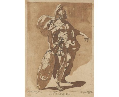 Zauli, Giuseppe: (1763 Faenza - 1822). "Felsina". Aquatintaradierung in Braun auf Bütten n. Gaetano Gandolfi (1734-1802). Blg