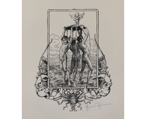 Thoma, Hans: (1839 Bernau - Karlsruhe 1924). Meerwunder. Lithogr., um 1910. 25,5 x 19 cm, Blgr. 33 x 28 cm. Mit Monogr. in de