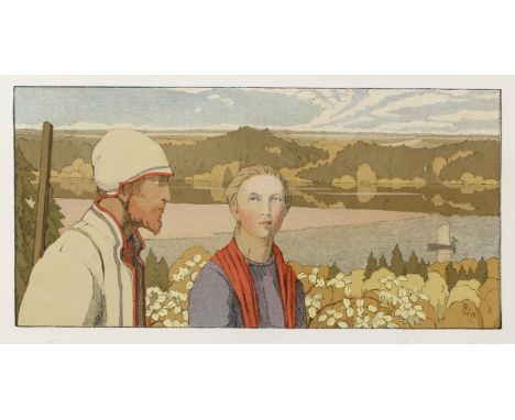 Walter, Roland: (1872 Riga 1919). "Herbst". Farblithogr., 1912. 15,8 x 31,7, Blgr. 34,5 x 49 cm. Sign., dat. u. betit. Mit Mo