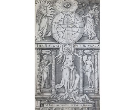 Raleigh,W.: The historie of the world in five bookes... London, Walter Burre 1614 (= 1634). Fol. Mit Kupfertitel, gest. Titel