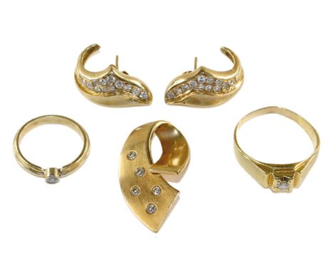 Gold- u. Silberschmuck: aus Nachlass. Große Sammlung mit vielen tragbaren, schönen Stücken. tlws. mit Brillantbesatz. Tlws. m