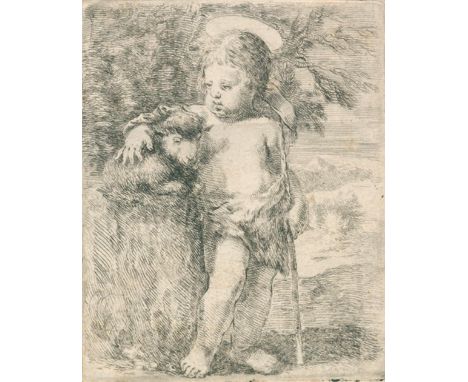 Bella, Stefano della: (1610 Florenz 1664). Der Heilige Johannes der Täufer als Kind, stehend in ganzer Figur mit seinem Stock