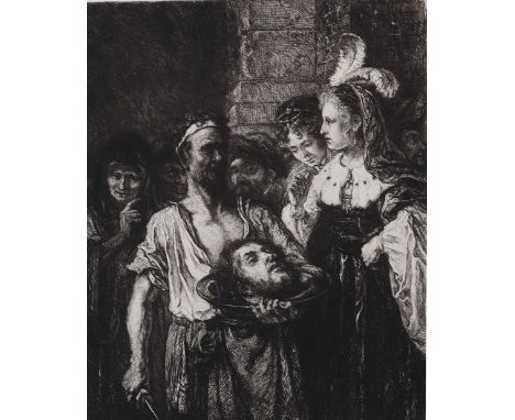 Unger, William: (1837 Hannover - Innsbruck 1932). Salome wird vom Henker das Haupt des Johannes auf einem Teller präsentiert.