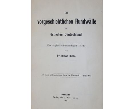 Behla,R.: Die vorgeschichtlichen Rundwälle im östlichen Deutschland. Eine vergleichend-archäologische Studie. Bln., Asher 188
