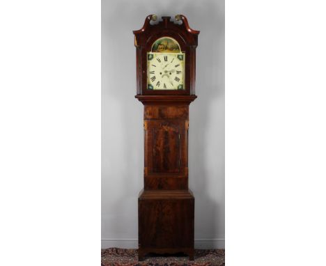 A 19th Century mahogany long case clock, by Joseph Crosby, Bridlington (1840-1858) the eight day movement striking a bell, so