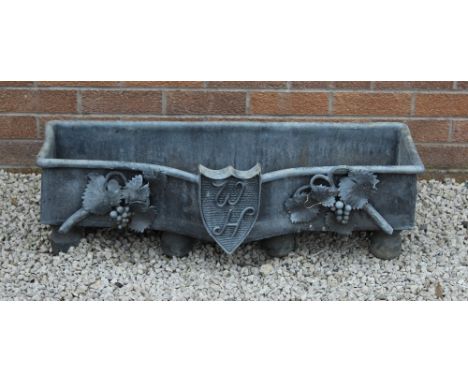 A 20th Century lead serpentine fronted planter of Victorian design by D. Marston of Nafferton, East Yorkshire, dated April '8