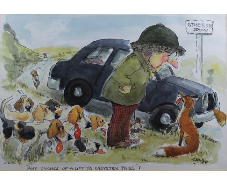*Wilk, (William (Bill) Wilkinson) (1906-1994) 'Any chance of a lift 'ta Greystick Parks?' ink and watercolour, featuring Ida 