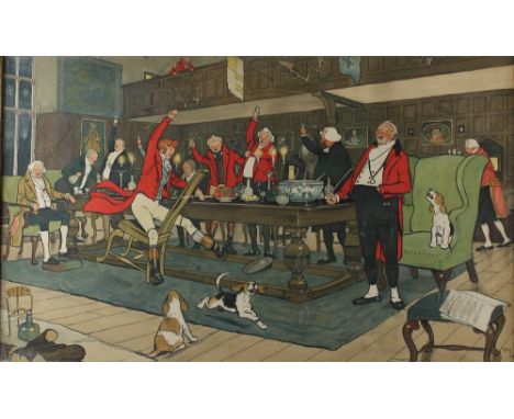 Cecil Aldin (1870-1935) - Coloured lithograph - 'The Fallowfield Hunt', 35.5cm x 59.5cm, in gilt moulded frame and glazed Fra
