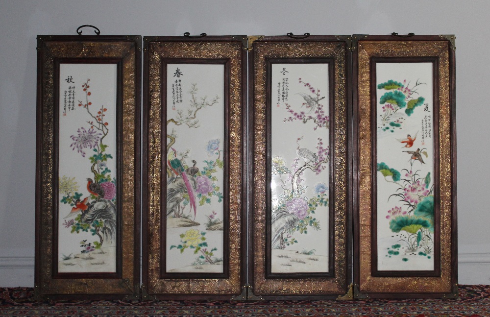 A Set Of Four Chinese Porcelain Plaques Each Depicting One The Lot 669 A Set Of Four Chinese Porcelain Plaques Each Depicting One The