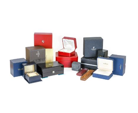 A Selection of Wristwatch Boxes, comprising of, by Patek Philippe, Two Cartier, Two International Watch Company, Hublot, Cart