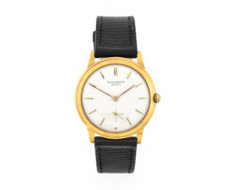 Baume Mercier: An 18 Carat Gold Wristwatch, signed Baume Mercier, Geneve, 1960's, (calibre 200) manual wound lever movement s
