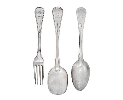 A George III and George IV Silver Table-Service, Mostly by William Eley and William Fearn, London, 1812 and 1821 Hanoverian M