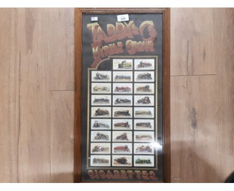 FRAMED TADDY &amp; CO MYRTLE GROVE TRAIN ENGINE CIGARETTE CARD SET
