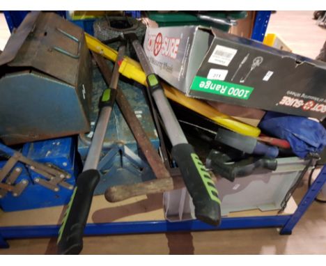 JOB LOT COMPRISING OF HAND HELD TOOLS AND TOOL BOXES ALSO INCLUDES BOXED MEASURING WHEEL