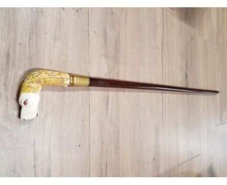 PORCELAIN DOG HEAD GENTLEMANS WALKING STICK