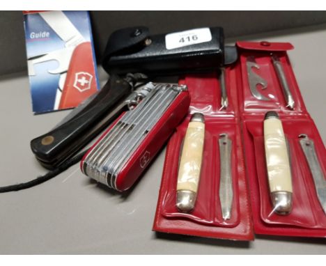 4 POCKET KNIVES INCLUDING SWISS VICTORINOX