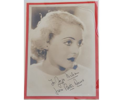 BETTE DAVIS 1908-1989 AMERICAN ACTRESS AND ACADEMY AWARD WINNER VINTAGE PHOTOGRAPH SIGNED OVER THE LIGHTER AREA 5X7 INCHES  S