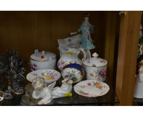 A SMALL GROUP OF CERAMICS, to include Limited Edition Royal Worcester 'Margery' No.275/1929, Lladro cherub, George Jones Cres