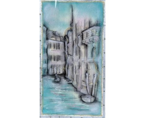 KEVIN BLACKHAM, 'VENIZIA II', a mixed media print, signed and titled in pencil, mounted but unframed, 49cm x 29cm