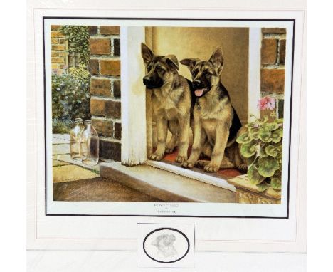 NIGEL HEMMING, 'HOME GUARD', a remarque edition print 16/50 with a sketch inset onto the mount, signed and numbered, with cer