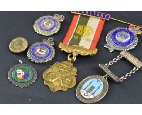 SIX VARIOUS SILVER AND ENAMEL MEDALS, c1920