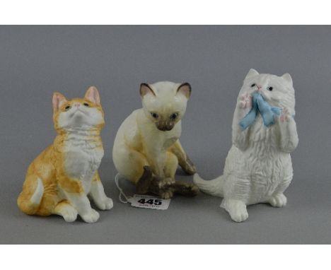 THREE ROYAL WORCESTER KITTENS, 'Siamese', 'Ginger' and 'White Persian' (3)