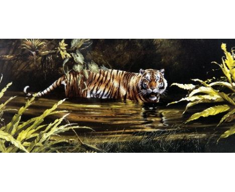 SPENCER HODGE, 'WARNING', a limited edition print 282/500, signed and numbered in pencil, mounted in card, 48cm x 26cm