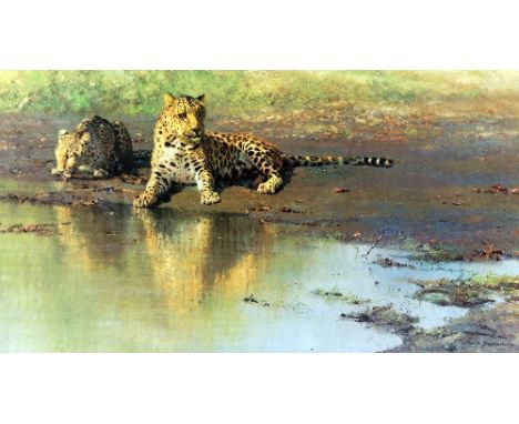 DAVID SHEPHERD OBE, 'COOL WATER', a limited edition print 716/850, signed and numbered in pencil, mounted and framed, 78cm x 