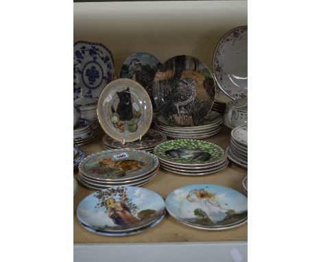 THREE SETS OF COLLECTORS PLATES, twelve 'Meet My Kittens' calendar plates, twelve Danbury Mint 'The Majesty of Owls' and four