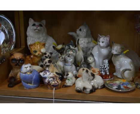 VARIOUS CAT ORNAMENTS, to include Royal Crown Derby (seconds) kitten, Mintons, Beswick, Goebel, Albany etc