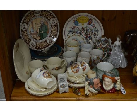 VARIOUS CERAMICS AND GLASS, to include Royal Doulton character jugs 'Queen Elizabeth I of England' D6821 and 'King Philip II 