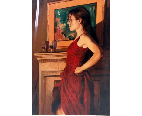 MARK SPAIN, 'THE RED DRESS', a limited edition print 119/250, signed and numbered in pencil, with certificate, mounted but un