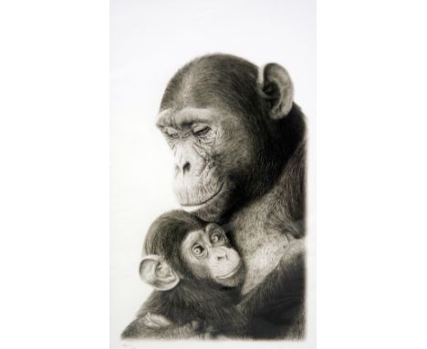 WENDY CORBETT, 'SAFE IN THE ARMS', an artist proof print 7/49, signed and numbered, with certificate, mounted but unframed, 4